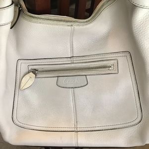 White leather Coach bag